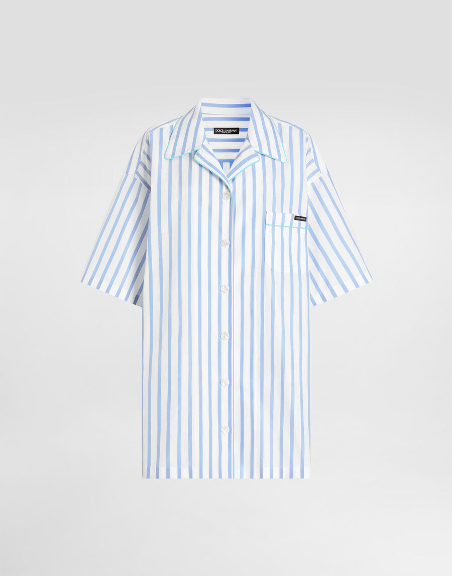 Striped poplin shirt