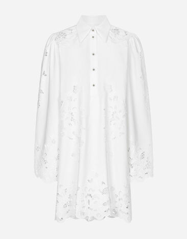 Dolce & Gabbana Cotton shirt dress with cut-out detailing White F6JMIZGDCJL