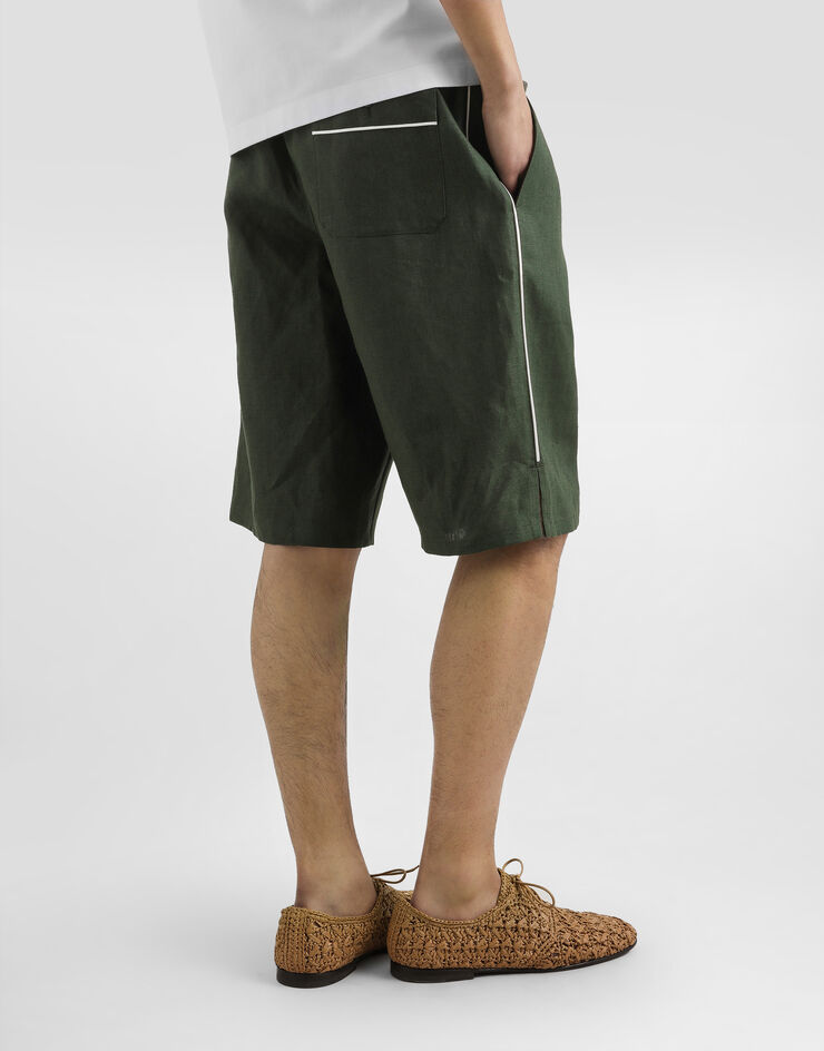 Dolce & Gabbana Linen fabric shorts Green GP0T1TFU4MC