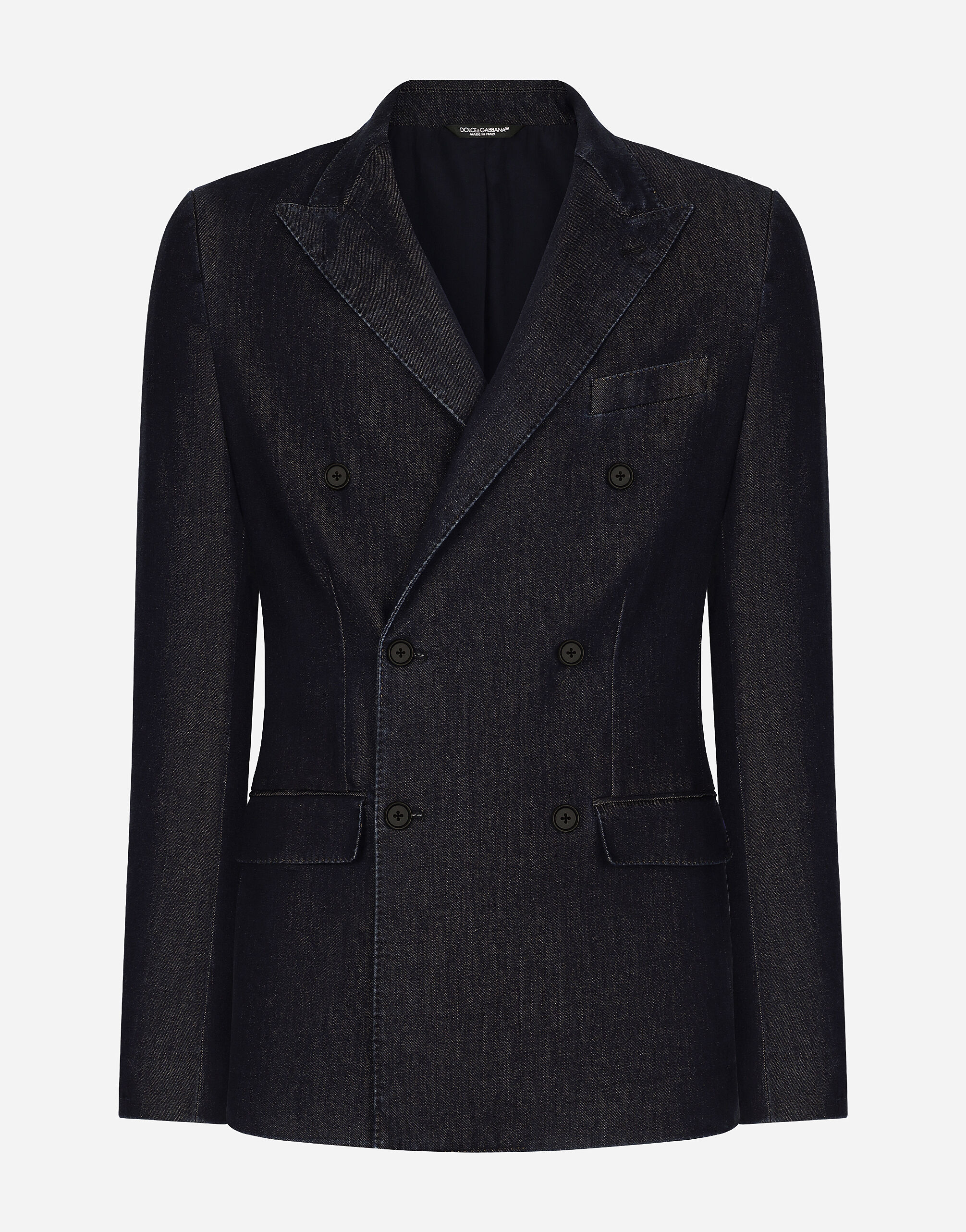 Double breasted Taormina fit denim jacket in Multicolor for Men Dolce Gabbana