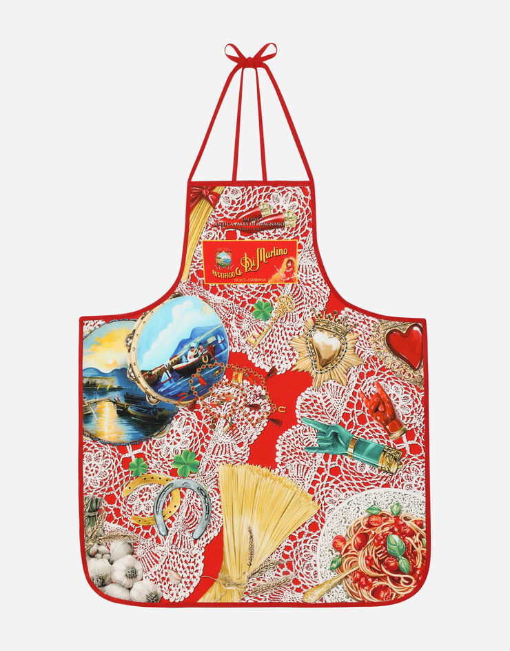 Dolce & Gabbana PORTAFORTUNA - Caja regalo con una selección de formatos de pasta de Gragnano IGP y un delantal Dolce&Gabbana Multicolor PS8100RES10