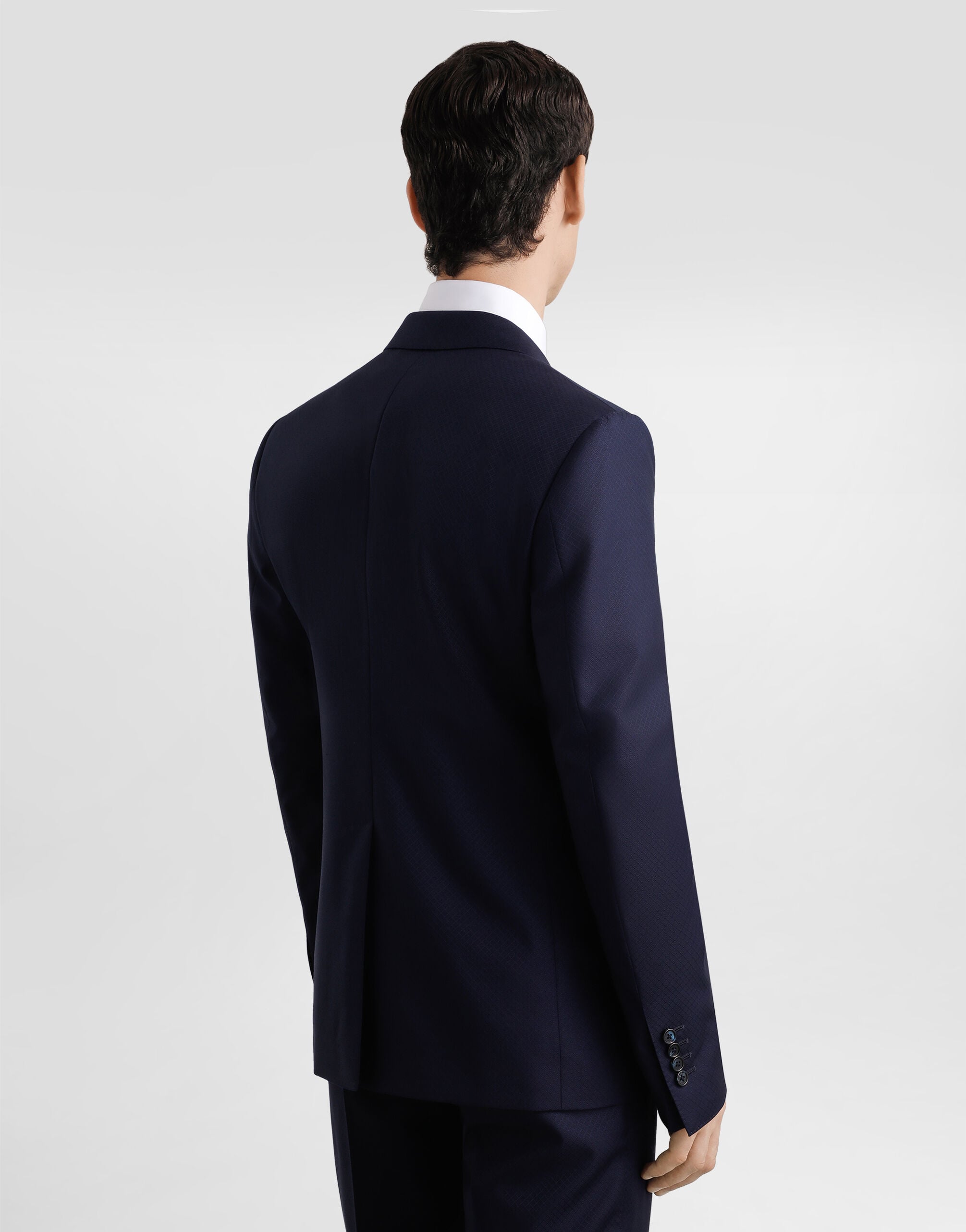 Double-breasted micro-patterned wool suit - thumbnail 7