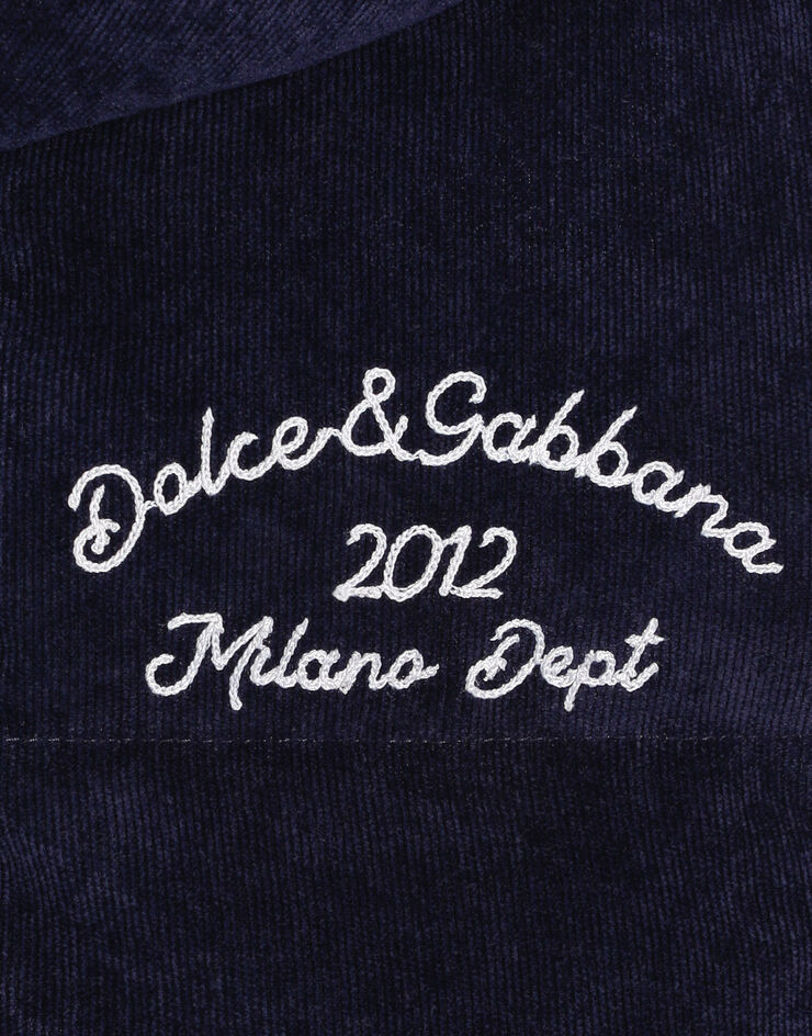 Dolce & Gabbana Sleeveless corduroy down jacket Blue L4JB7SFUEFO