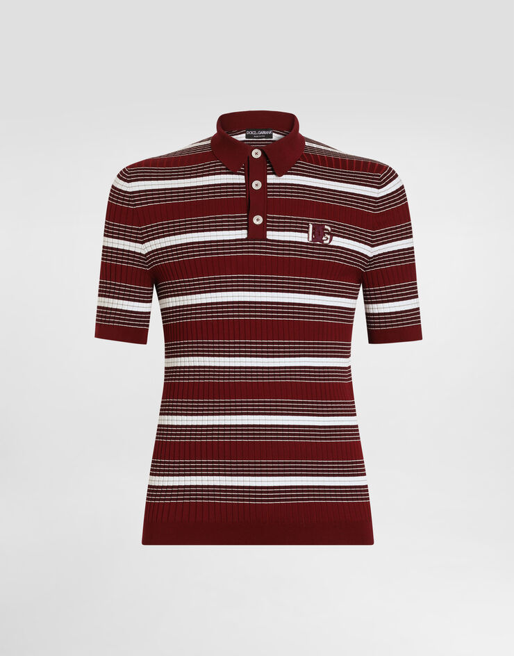 Dolce & Gabbana Polo shirt in striped knit Dolce & Gabbana Polo shirt in striped knit Multicolor GXZ02ZJBCK4
