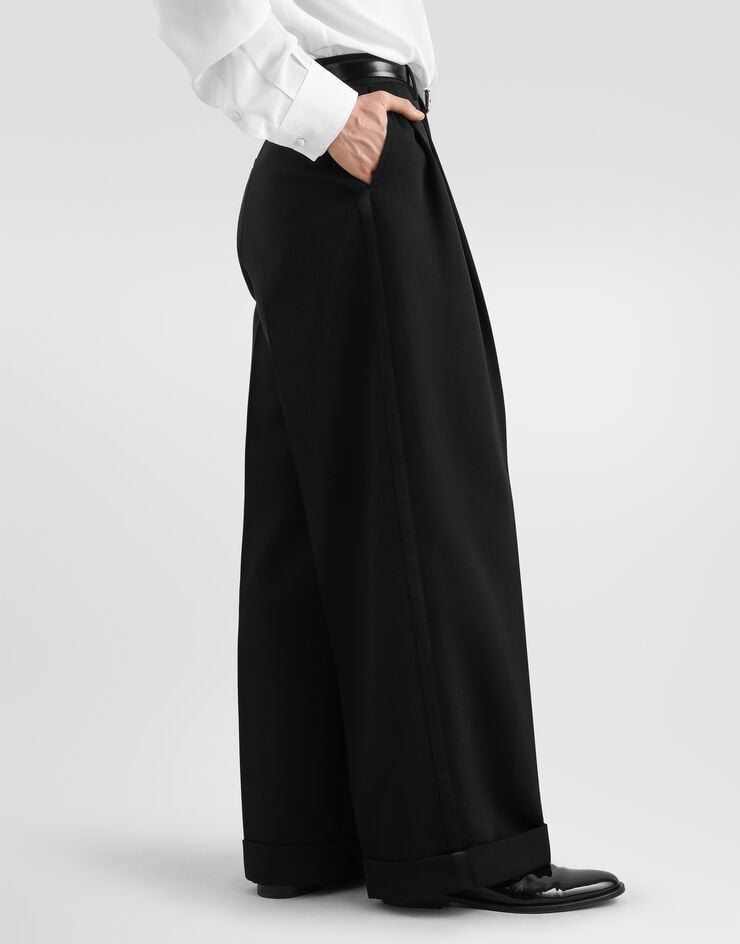 Dolce & Gabbana Pantalon en gabardine de laine Dolce & Gabbana Pantalon en gabardine de laine Black GP17DTFU21E