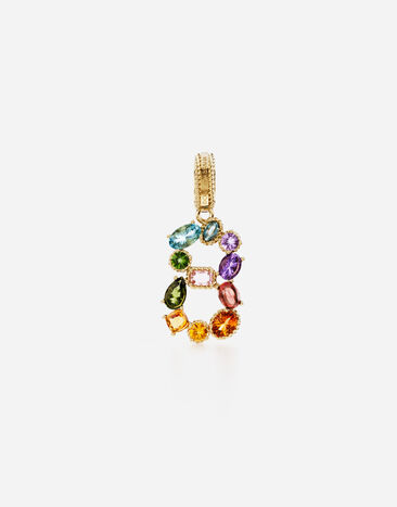 Dolce & Gabbana 18 kt yellow gold rainbow pendant  with multicolor finegemstones representing number 8 Yellow gold WAPR1GWMIX8