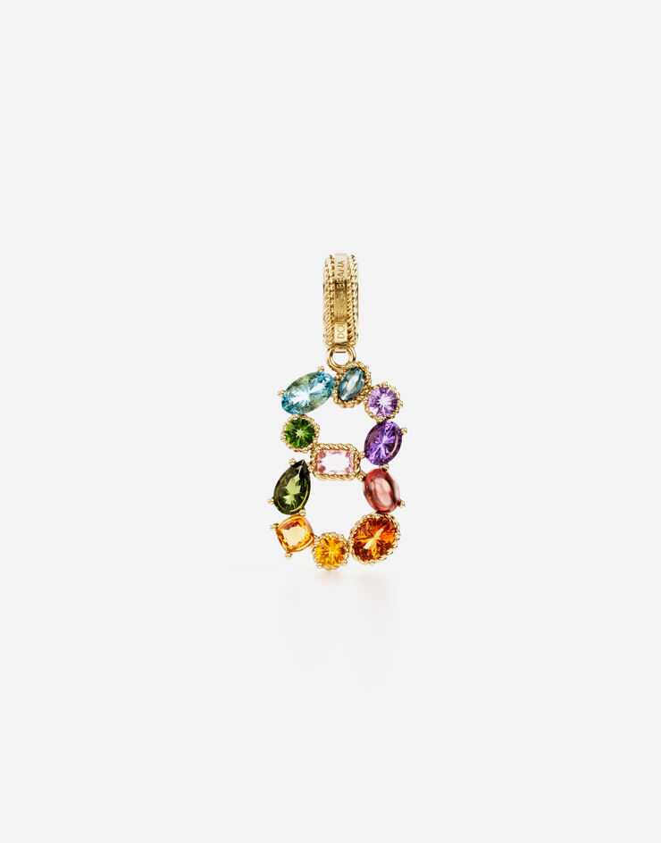 Dolce & Gabbana Pendentif arc-en-ciel en or jaune 18 ct avec pierres multicolores représentant le chiffre 8 Or Jaune WAPR1GWMIX8