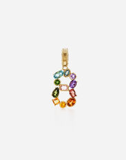 Dolce & Gabbana 18 kt yellow gold rainbow pendant  with multicolor finegemstones representing number 8 Black WWJC2SXCMDT