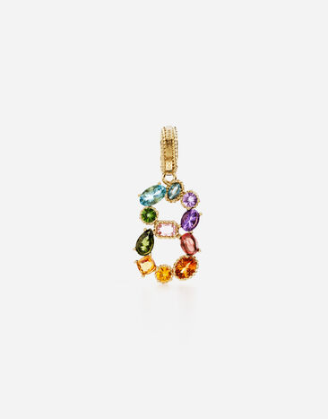 Dolce & Gabbana 18 kt yellow gold rainbow pendant  with multicolor finegemstones representing number 8 Leo Print WWJC2SXCMDT