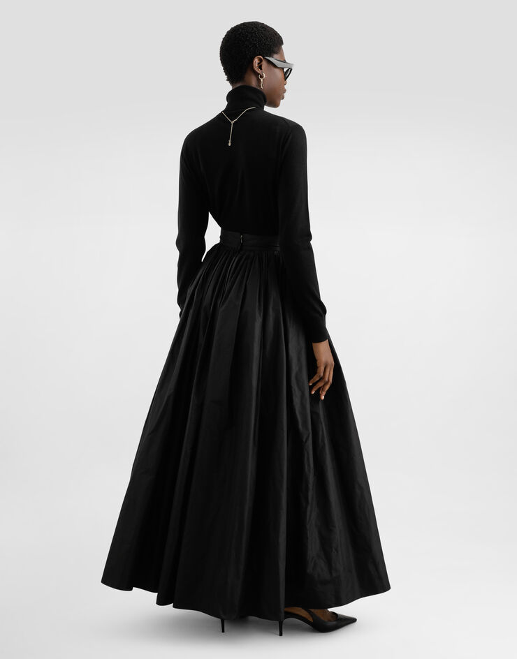 Dolce & Gabbana Falda plato larga de tafetán Negro F4CY4TFU1TH