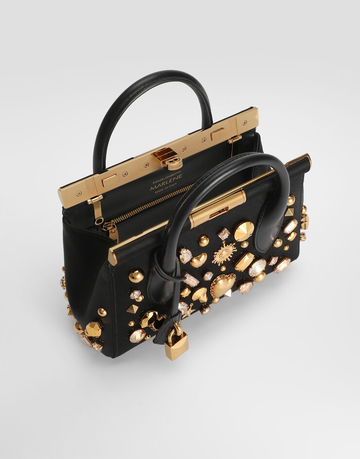 Dolce & Gabbana Day mini Marlene satin handbag with embroidery Dolce & Gabbana Day mini Marlene satin handbag with embroidery Black BB7744AY377
