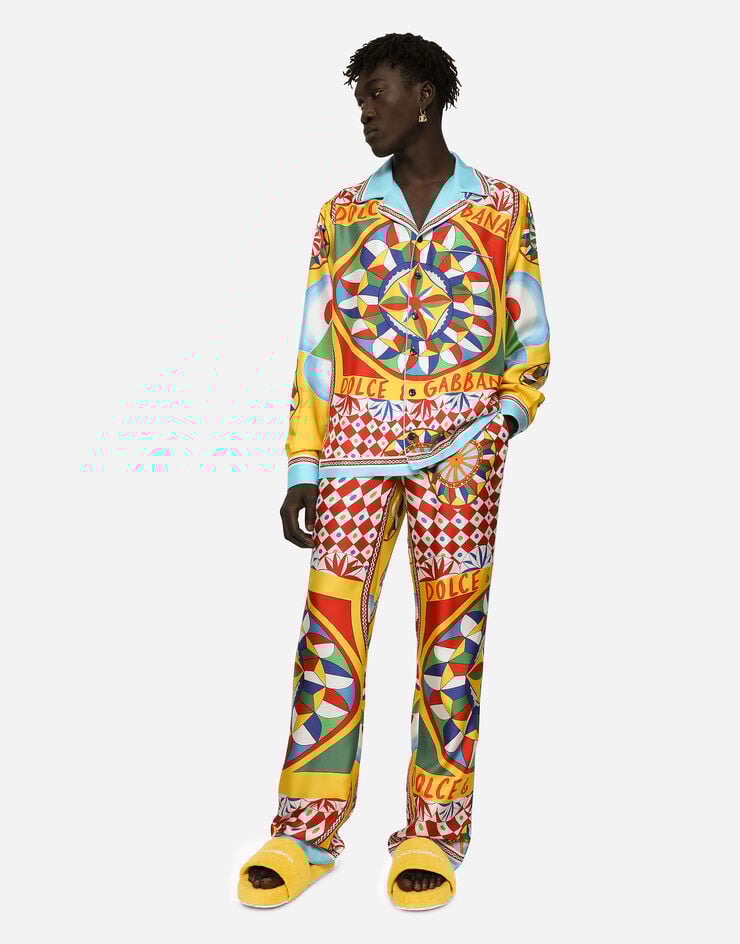 Dolce&Gabbana Carretto-print silk twill jogging pants Print GVRMATHI1KX