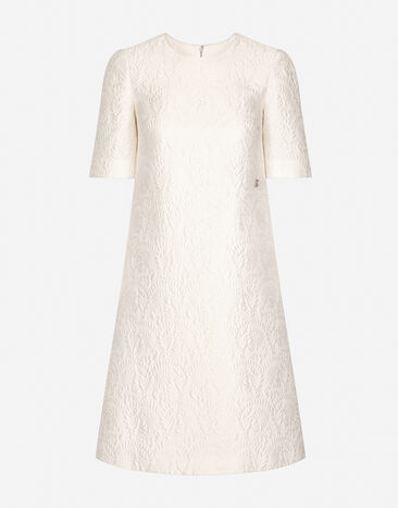 Dolce & Gabbana Floral jacquard midi dress White F6ARYTHJMOK