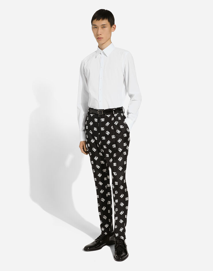 Dolce & Gabbana Silk twill pants with DG Monogram print Multicolor GWZ5HTIS1QJ