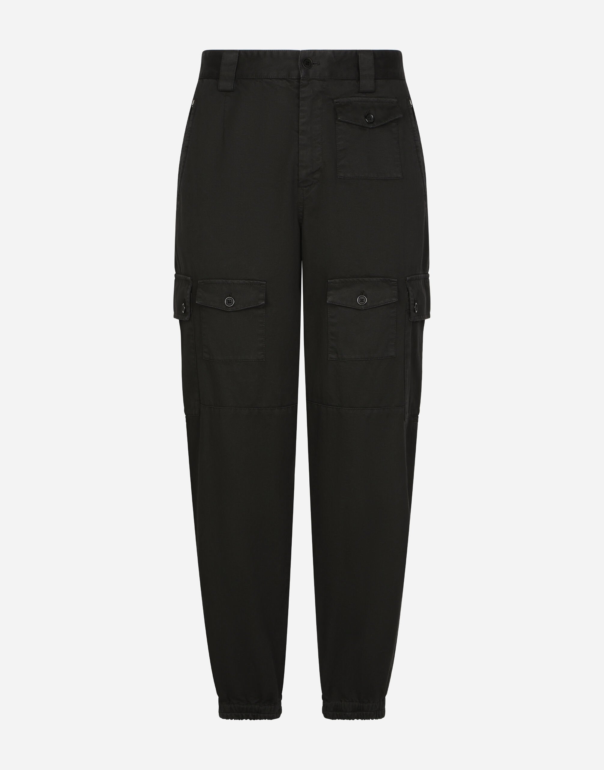 Dolce & Gabbana Garment-dyed cotton cargo pants Black GWZXMTFJBAJ