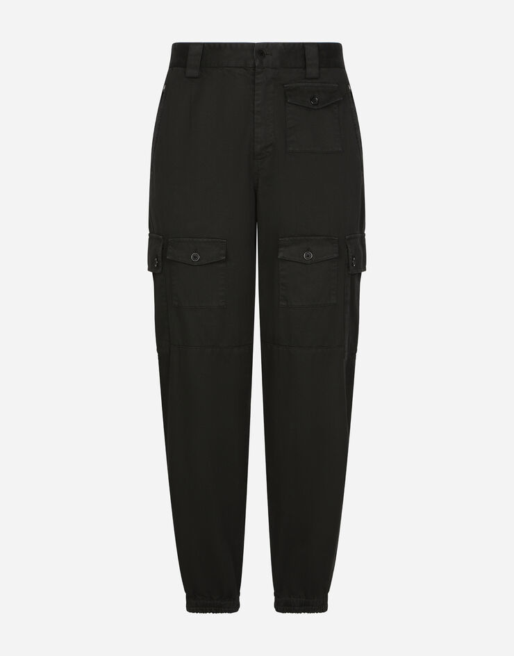Dolce & Gabbana Pantalón cargo de algodón teñido en prenda Negro GV1VHTG8IS4