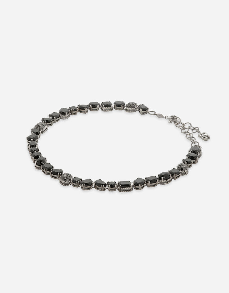 Dolce & Gabbana Колье Anna из белого золота 18 карат с черными шпинелями белый WNQA1GWSPBL