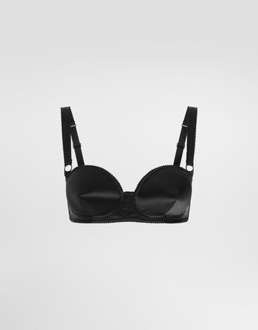 Dolce & Gabbana Satin balconette bra with conical cups Black O1B12TON06G