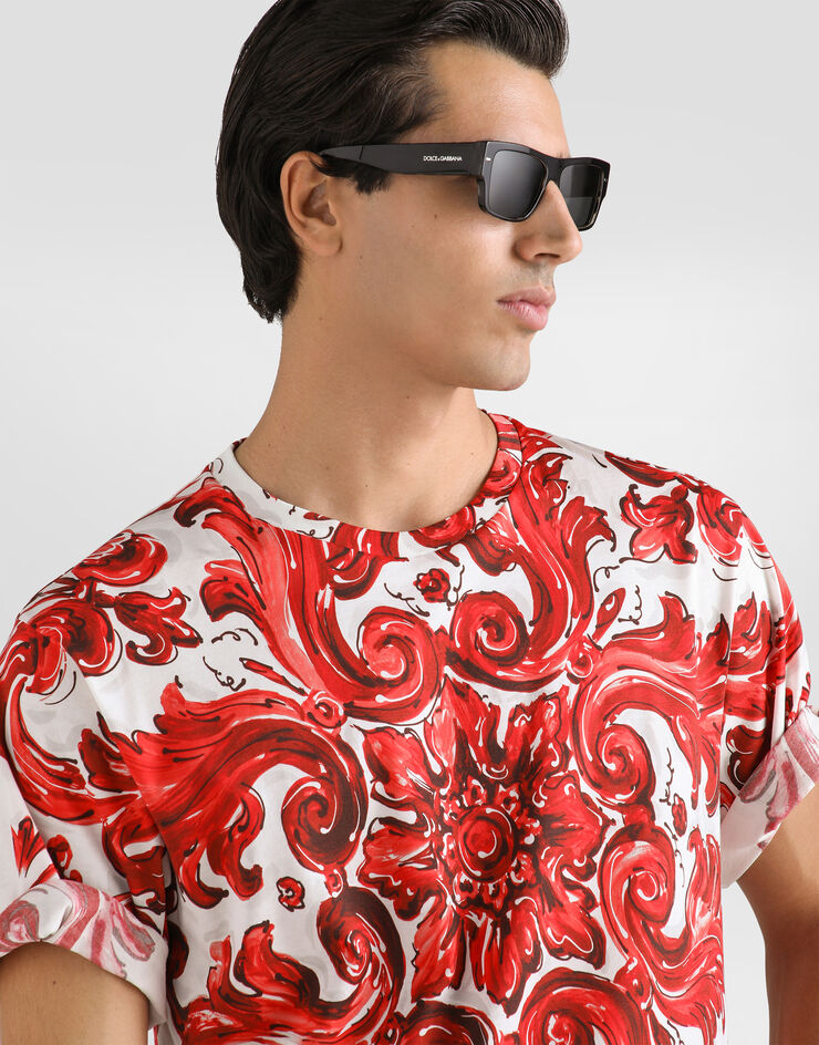 Dolce & Gabbana Majolica-print cotton t-shirt Dolce & Gabbana Majolica-print cotton t-shirt Multicolor G8PN9TII7KO