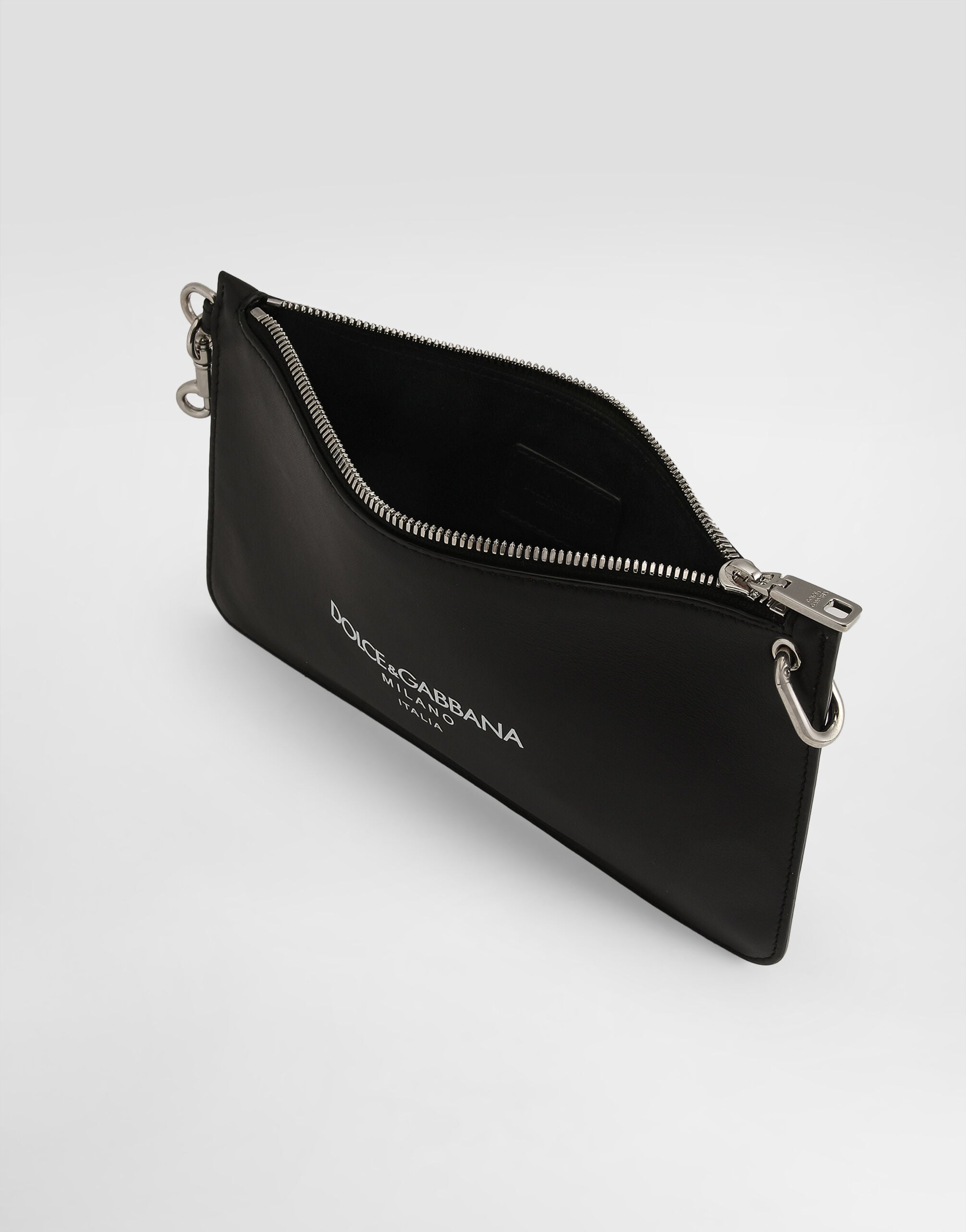 Calfskin toiletry bag in Black for Men | Dolce&Gabbana® US