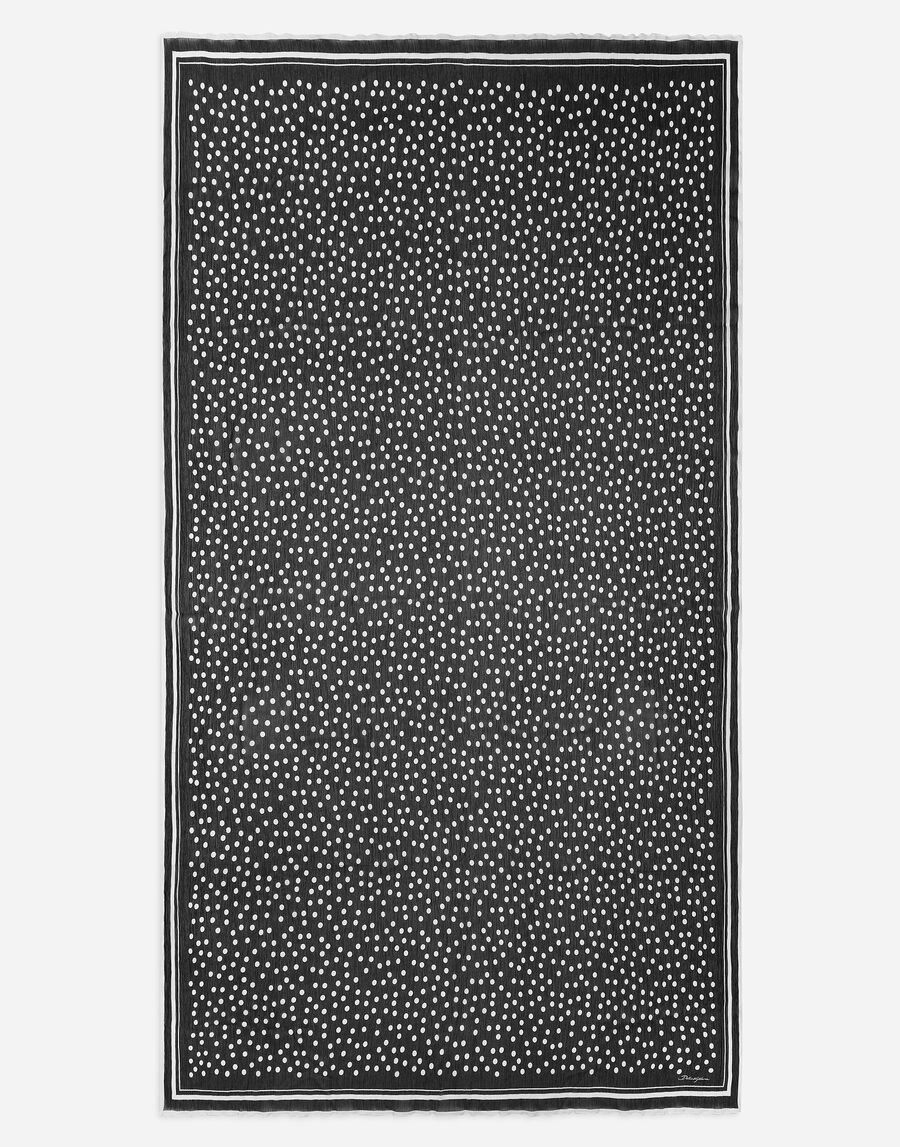 Polka-dot silk scarf (120x200)