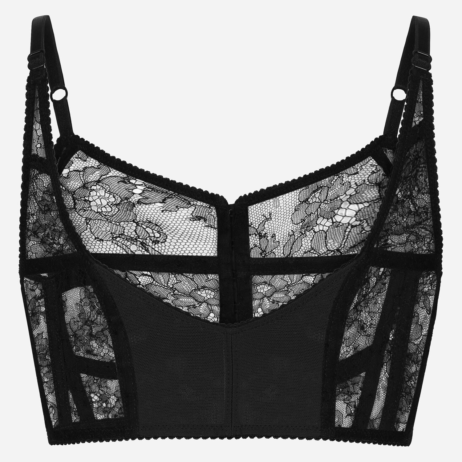 Lace lingerie bustier with straps in Black for | Dolce&Gabbana® US