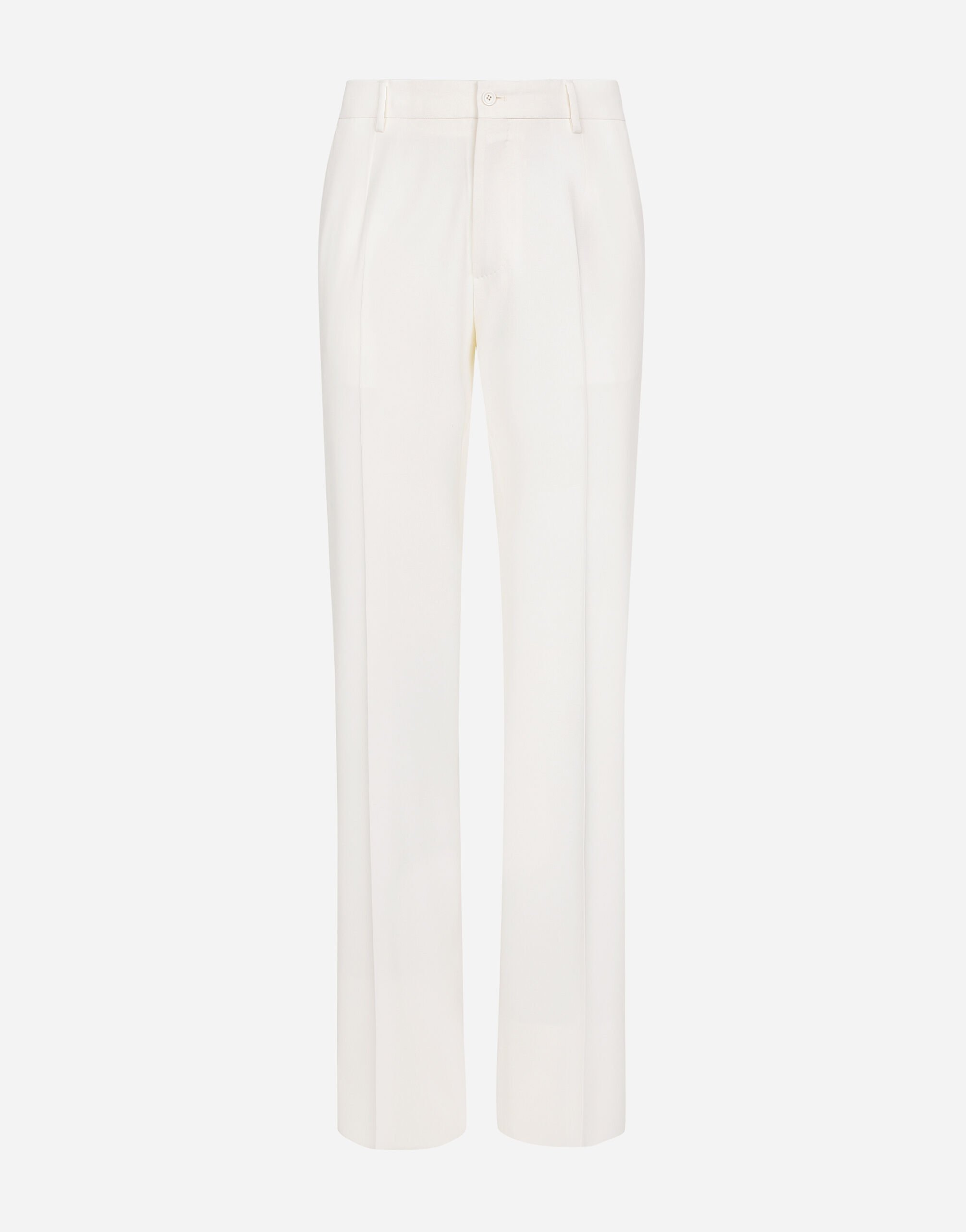 Dolce & Gabbana Stretch wool twill pants with straight leg White GVUZATG7K4T