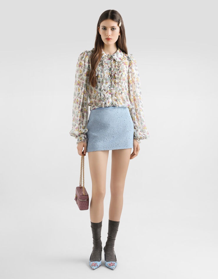 Dolce & Gabbana Small floral-print chiffon shirt Multicolor F5U02TIS10C