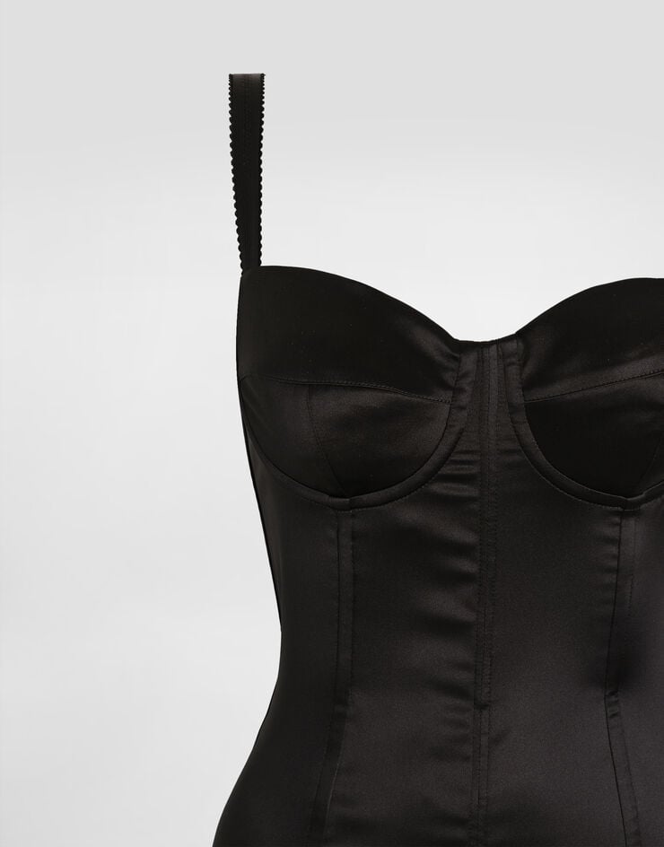 Dolce & Gabbana Stretch satin dress Black F6DIHTFURAG