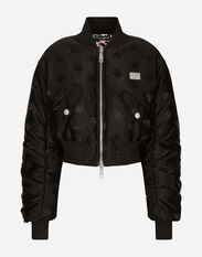 Dolce & Gabbana Technical jacquard bomber jacket with DG logo Black F0CTFTFUSYS