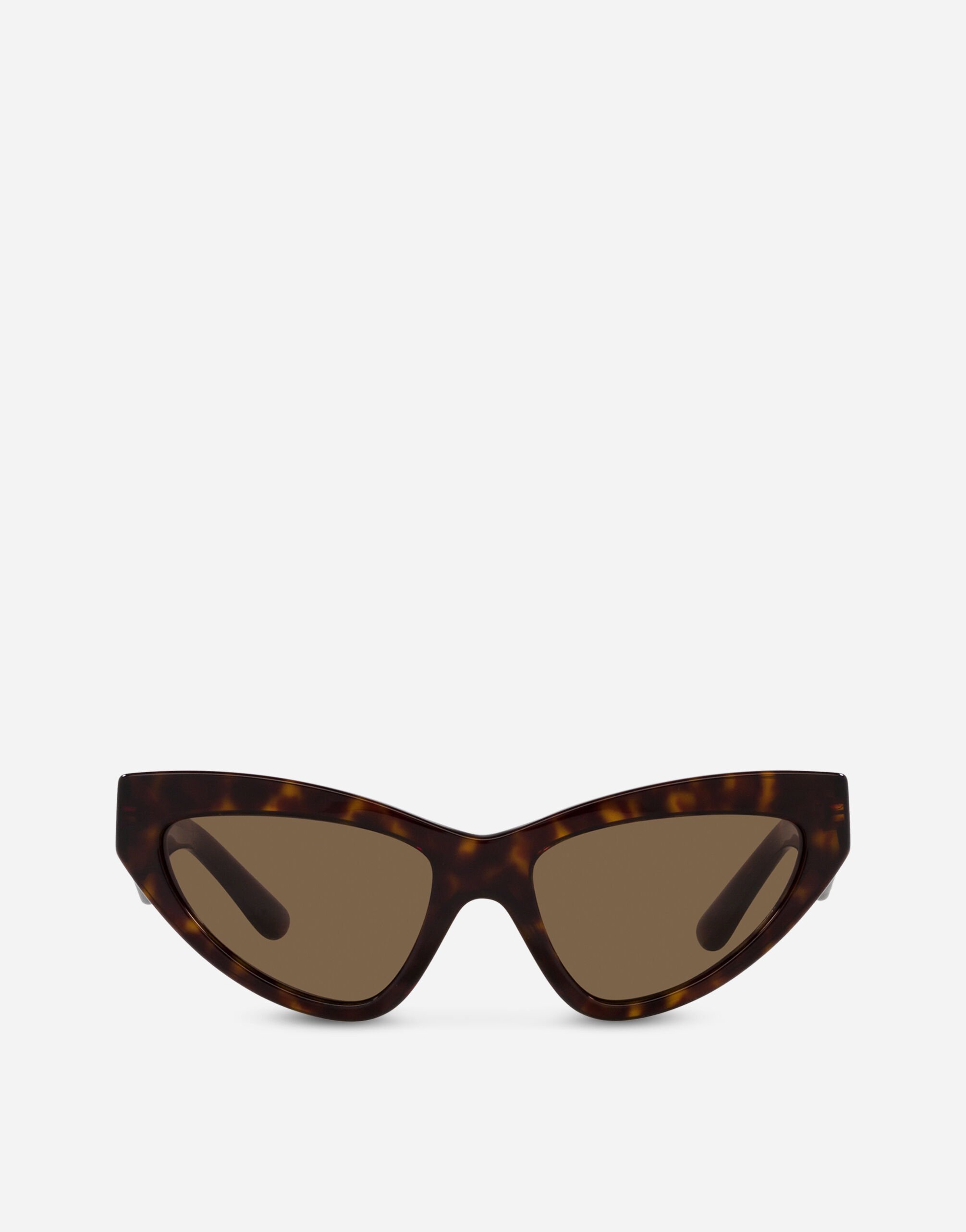 Lunettes de soleil DG Crossed en Havane pour pour femme