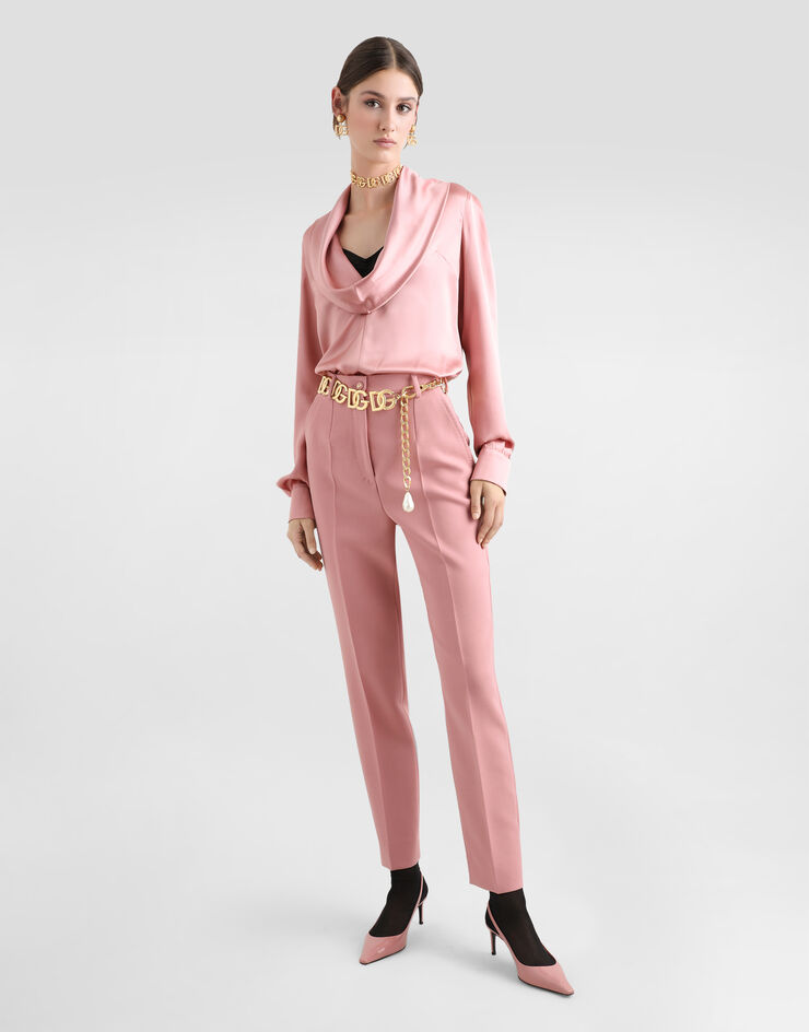 Dolce & Gabbana 丝缎青果领罩衫 粉红 F7AM0TFU1AU