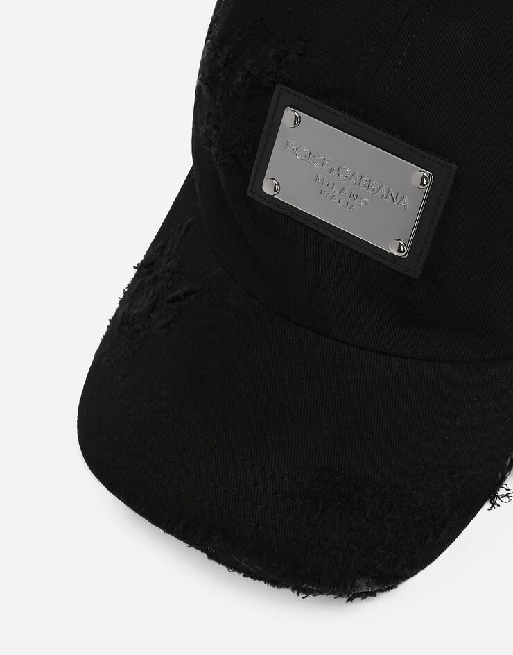 Dolce&Gabbana Cotton twill baseball cap Black GH860AFU6X8