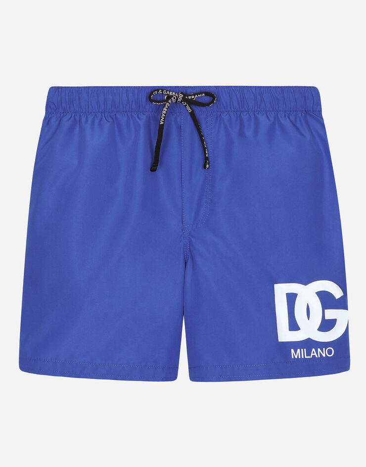 Dolce & Gabbana Boxer de bain en nylon Bleu L4J818G7KM9