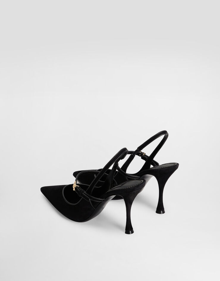 Dolce & Gabbana 纳帕皮革与绒面革后系带鞋 黑 CG0974AQ134