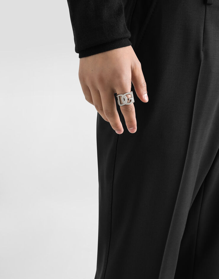 Dolce&Gabbana Anillo con logotipo DG Plateado WRP1L1W1111