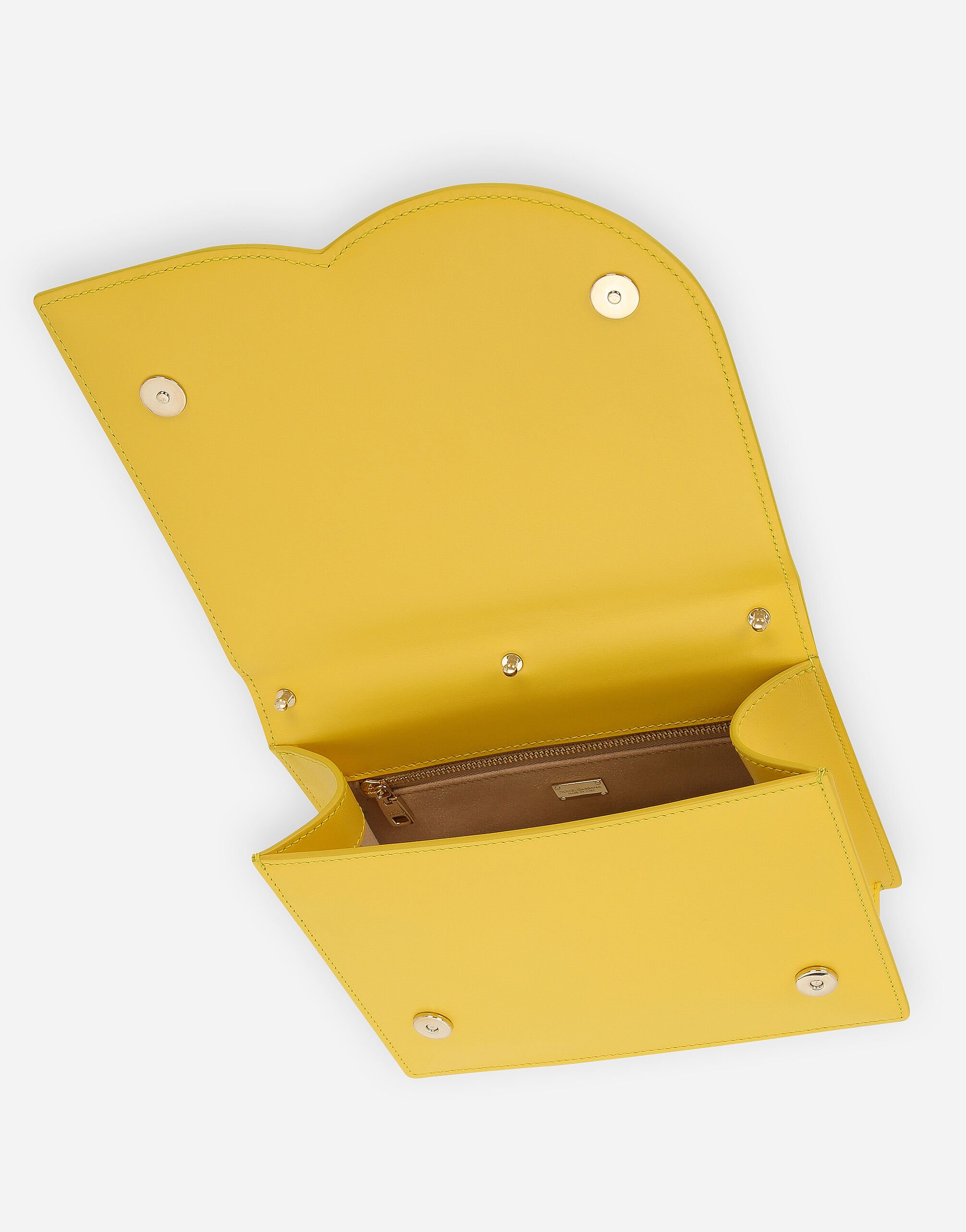Calfskin DG logo crossbody bag in Yellow for Women Dolce Gabbana US