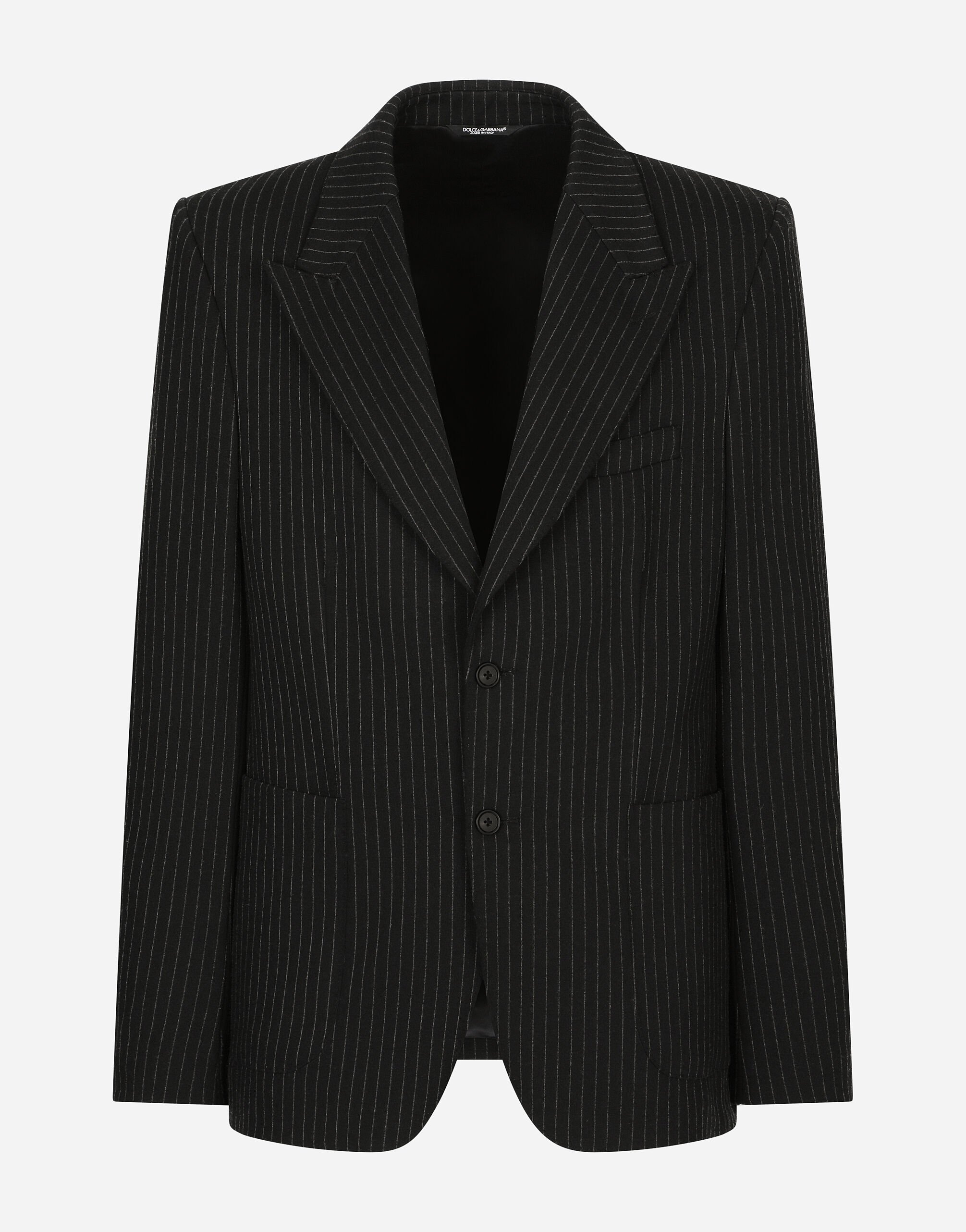 Dolce & Gabbana Pinstripe stretch jersey jacket Black G002ETGF177