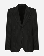 Dolce & Gabbana Pinstripe stretch jersey jacket Brown G2SJ0THUMG4