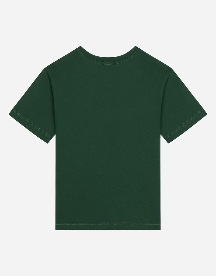 Dolce & Gabbana T-Shirt aus Jersey Logoprint Grün L4JTEYG7E5G