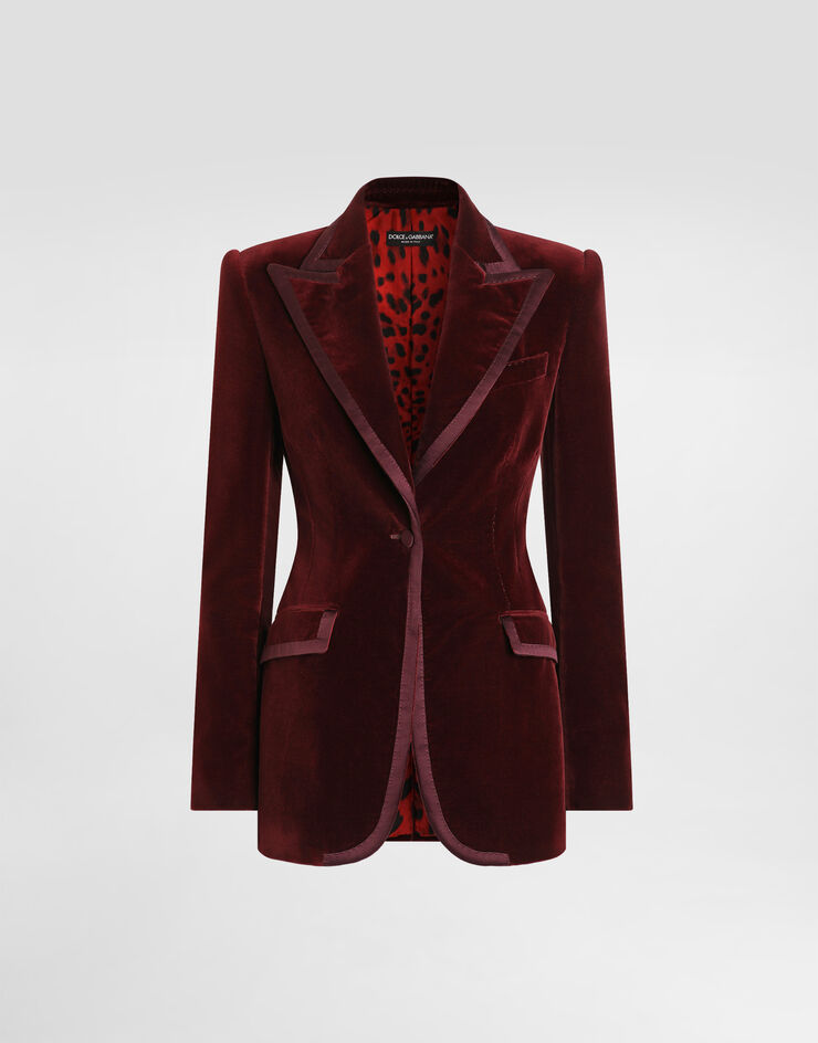 Dolce & Gabbana Turlington single-breasted jacket in velvet Purple F2JATTFUVG7