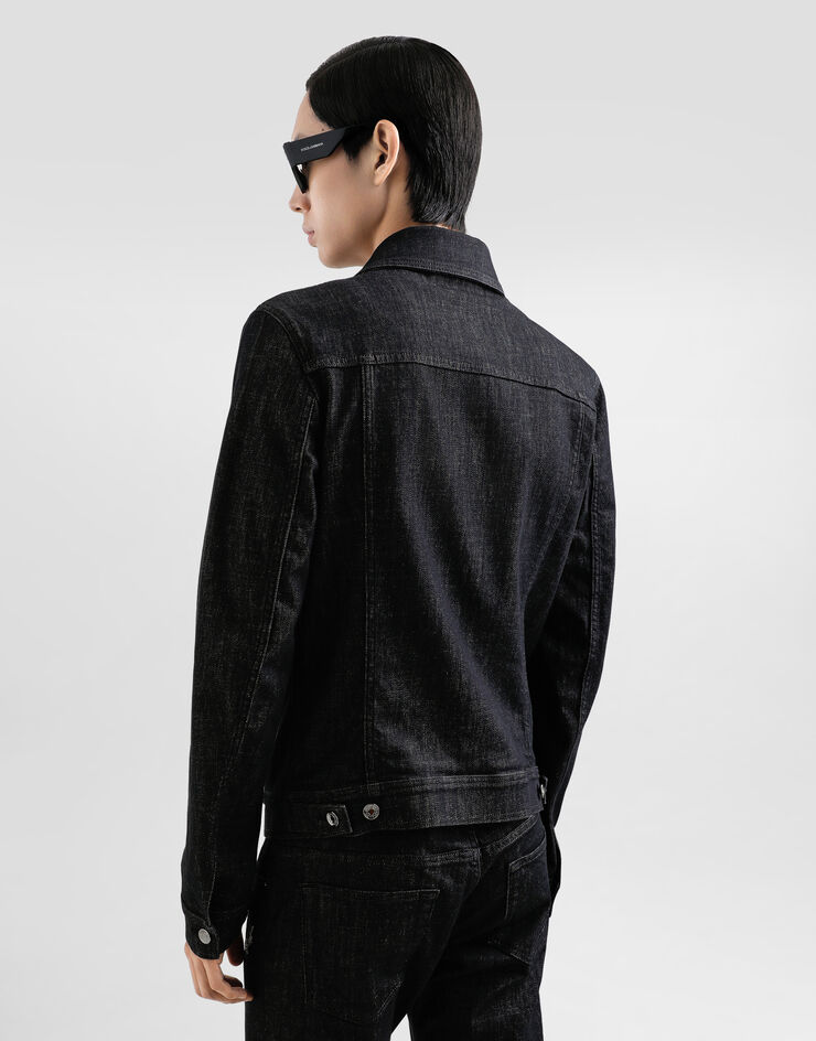 Dolce & Gabbana Cotton denim jacket with patch Multicolor G9VZ8ZG8MU9