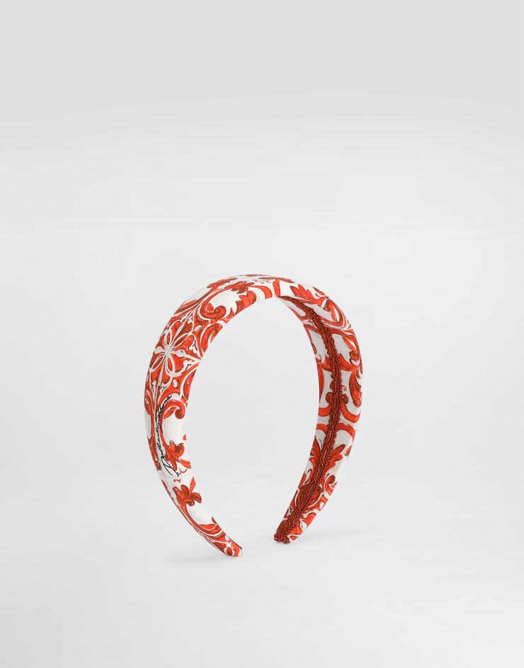 Dolce & Gabbana Majolica-print poplin headband Multicolor LB3L54G7P4N