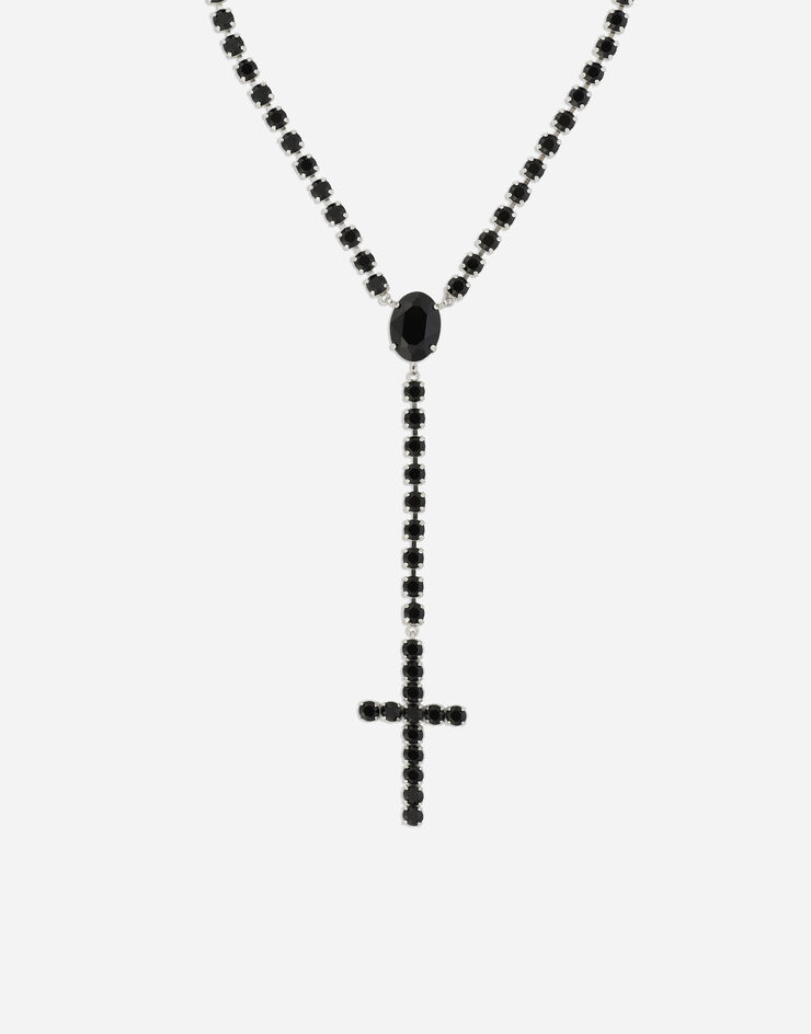 Dolce & Gabbana KIM DOLCE&GABBANA Rosary necklace with crystal rhinestones Black WNP4C4W1111