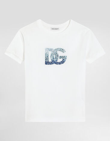Dolce & Gabbana Jersey T-shirt with DG logo Multicolor L5JTPDG7O0X