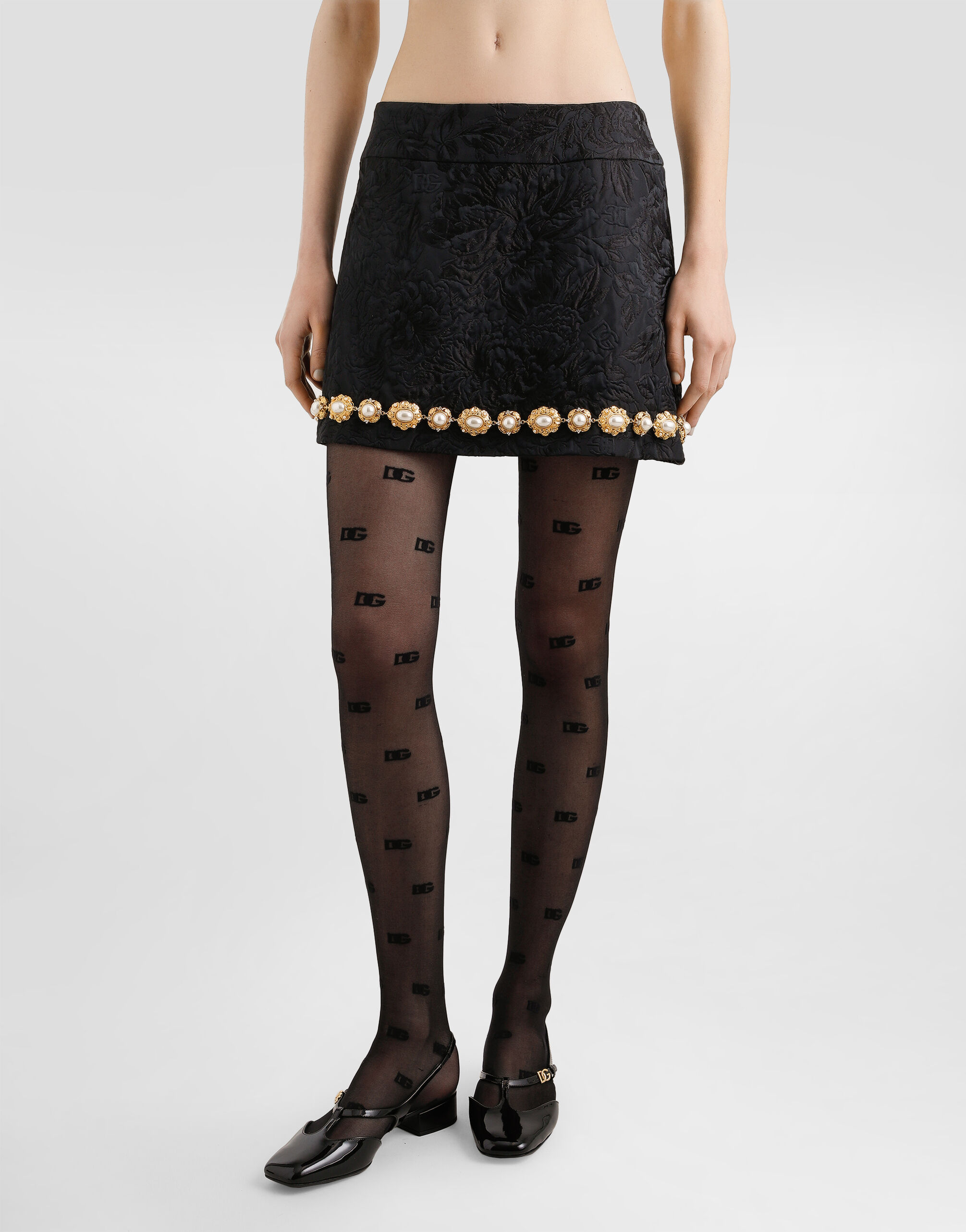 Blackのウィメンズ Brocade miniskirt | Dolce&Gabbana®