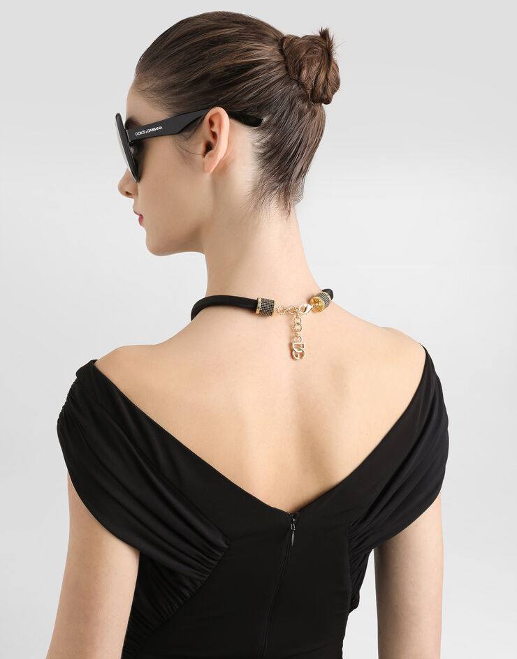 Dolce & Gabbana Robe en organsin crêpe Noir F6TWQTFUGTD