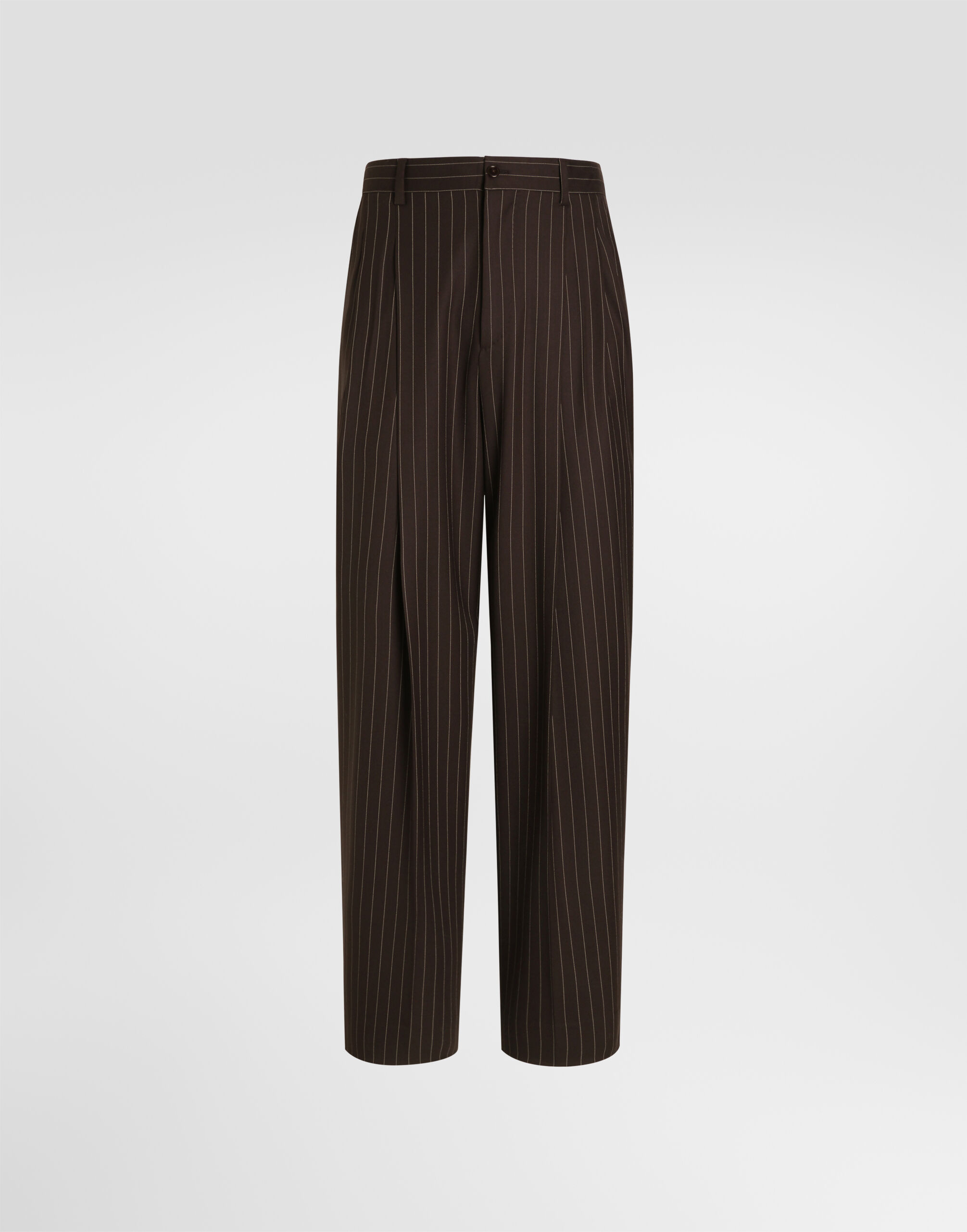 Pinstripe wool trousers