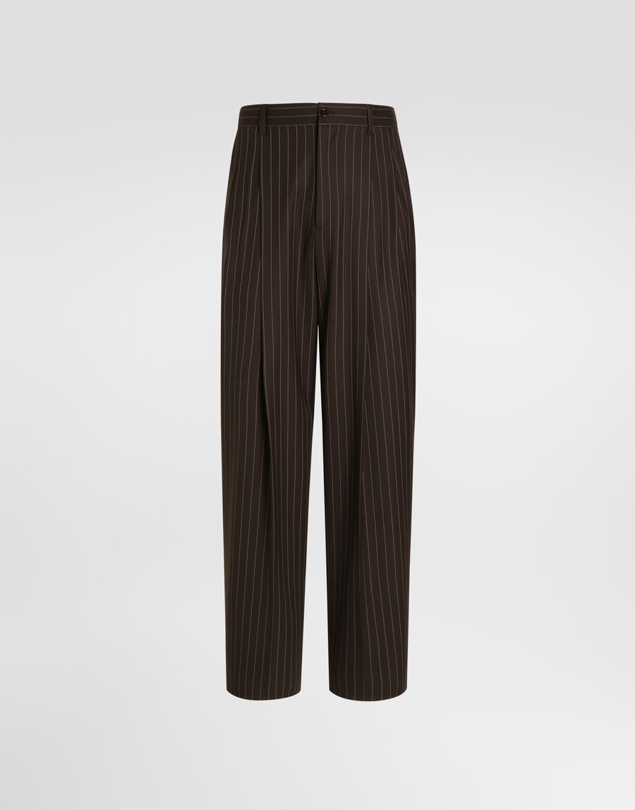 Pinstripe wool trousers