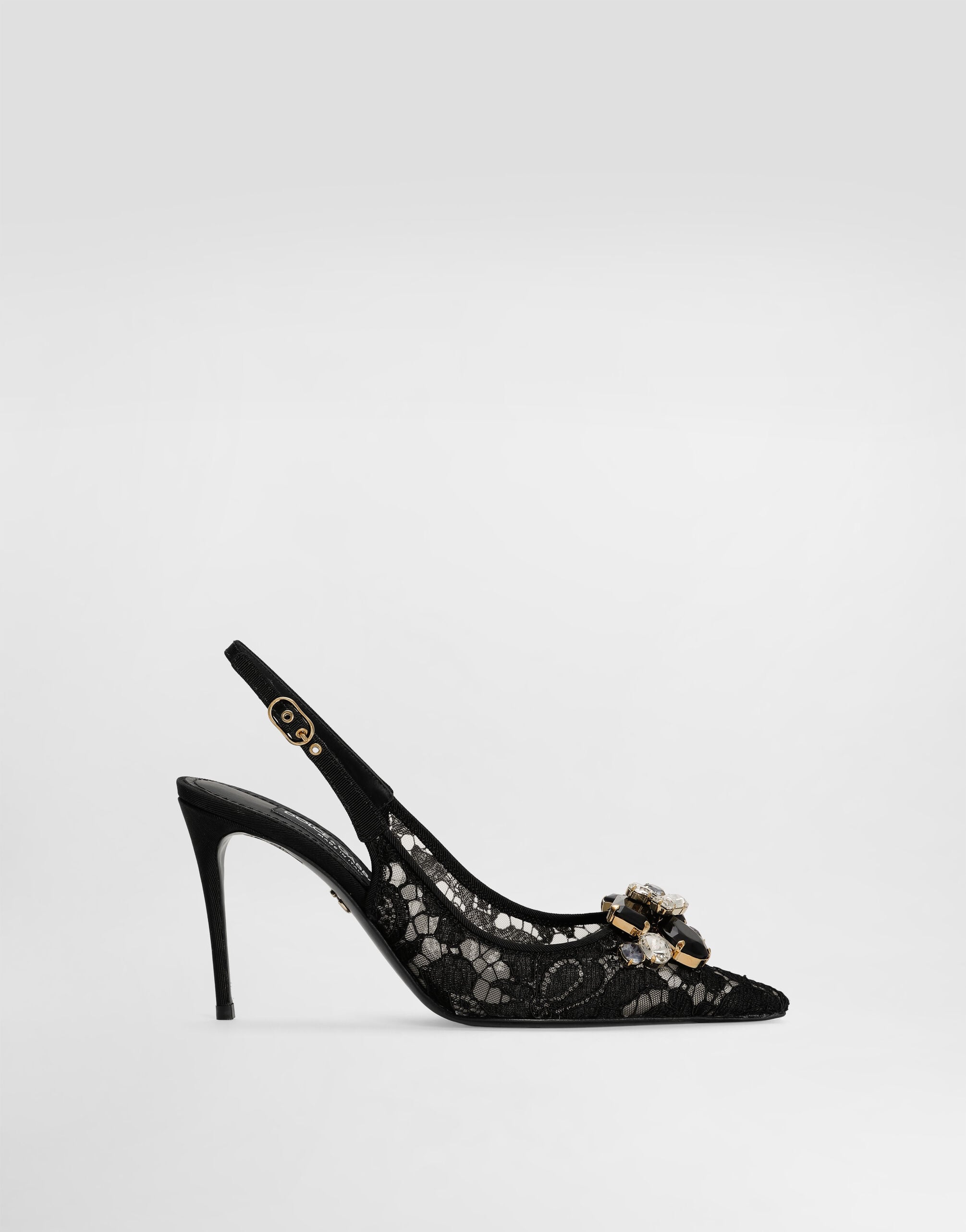 Rainbow lace slingbacks in lurex lace in Black for Women